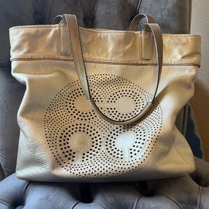 Coach Champagne Metallic Tote Bag